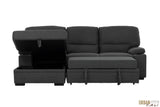 Urban Cali Sleeper Sectional Anaheim II Condo Sleeper Sectional Sofa Bed with Cup Holders and Storage Chaise