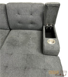 Urban Cali Sleeper Sectional Lancaster U-Shaped Sleeper Sectional Sofa Bed with Storage Chaises in Belfast Charcoal