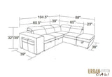 Urban Cali Sleeper Sectional Pasadena Large Sleeper Sectional Sofa Bed with Storage Ottoman and 2 Stools - Available in 2 Colours