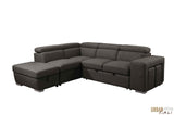 Urban Cali Sleeper Sectional Pasadena Large Sleeper Sectional Sofa Bed with Storage Ottoman and 2 Stools - Available in 2 Colours