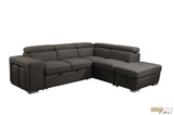 Urban Cali Sleeper Sectional Pasadena Large Sleeper Sectional Sofa Bed with Storage Ottoman and 2 Stools - Available in 2 Colours