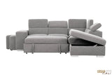 Urban Cali Sleeper Sectional Pasadena Large Sleeper Sectional Sofa Bed with Storage Ottoman and 2 Stools - Available in 2 Colours