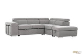 Urban Cali Sleeper Sectional Pasadena Large Sleeper Sectional Sofa Bed with Storage Ottoman and 2 Stools - Available in 2 Colours