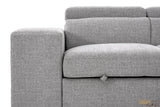 Urban Cali Sleeper Sectional Pasadena Large Sleeper Sectional Sofa Bed with Storage Ottoman and 2 Stools - Available in 2 Colours