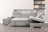 Urban Cali Sleeper Sectional Pasadena Large Sleeper Sectional Sofa Bed with Storage Ottoman and 2 Stools - Available in 3 Colours