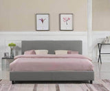 True Contemporary Bed Mirabel Grey Faux Leather Platform Bed Charlotte Grey Tufted Linen Platform Bed with Three Storage Drawers - Available in 3 Sizes