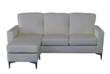 Urban Cali Sectional Cream Del Mar 78.74" Wide Faux Leather Sectional Sofa with Reversible Chaise - Available in 3 Colours