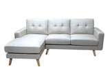 Urban Cali Sectional Cream / Left Facing Chaise San Marino 87.75" Wide Tufted Linen Sectional Sofa - Available in 2 Colours