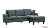 Urban Cali Sectional Sofa Sophia 84" Wide Sectional Sofa with Reversible Chaise in Blue Linen